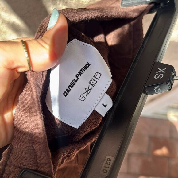 Daniel Patrick Large Men's Sweat Shorts Brown New Designer - Picture 6 of 6